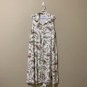 Margaux Riviera Women's Paisley Print Maxi Dress-Size L NWT